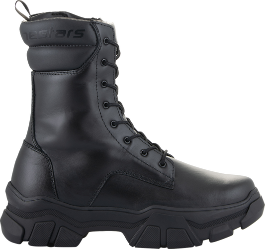 Black Alpinstars Women's Ava Boots in EU size 43, showcasing stylish ankle-height shoes with laces and a sleek design.