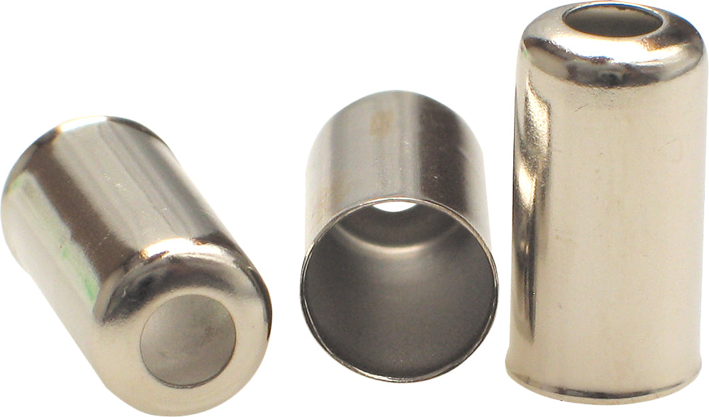Motion Pro 01-0006 7mm cable long cap fittings pack of 10, showing black metal end caps on cable ends.