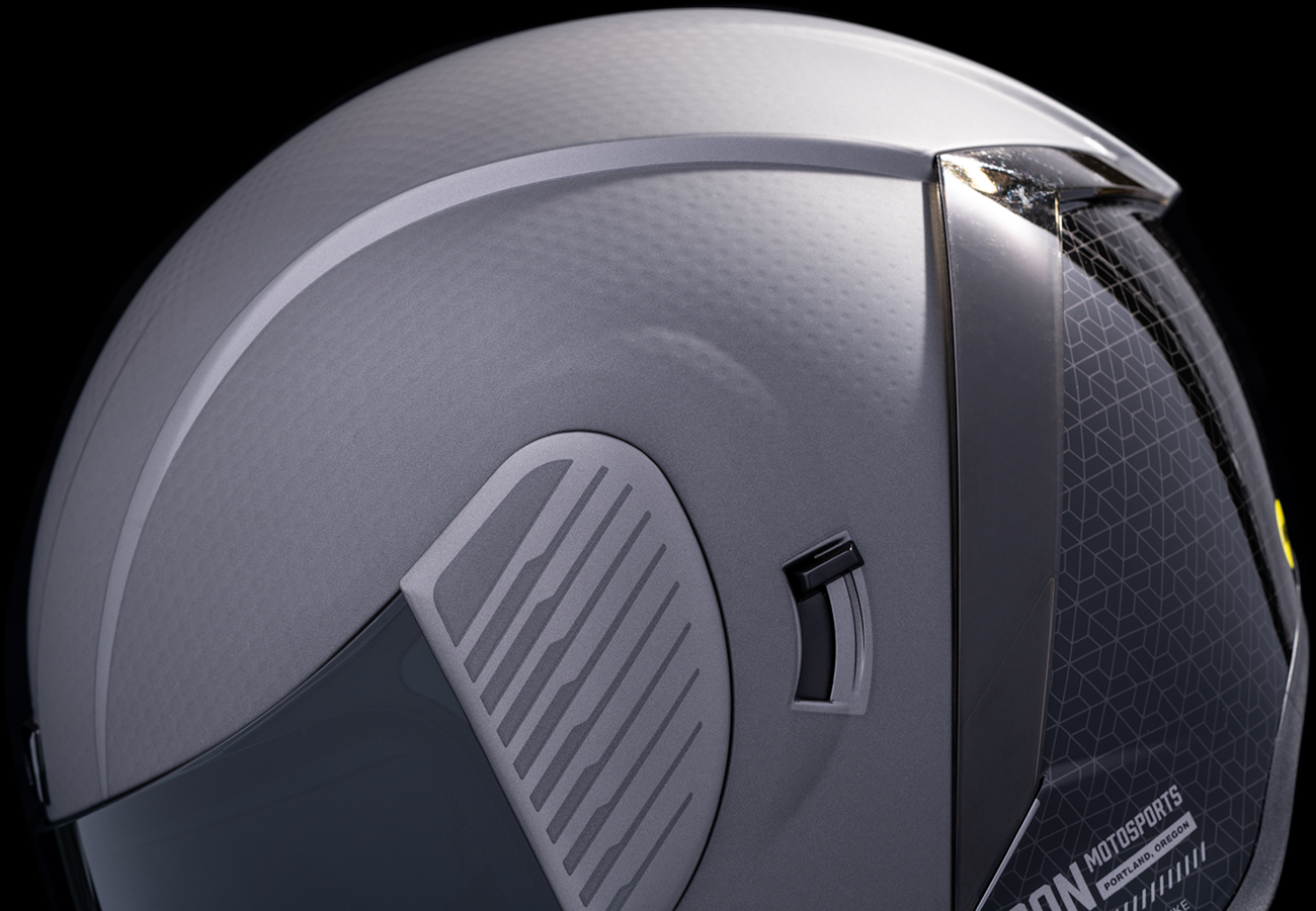 Silver ICON Airform™ Helmet with MIPS® technology in XL size, featuring a sleek design and ventilation for motorcycle safety.