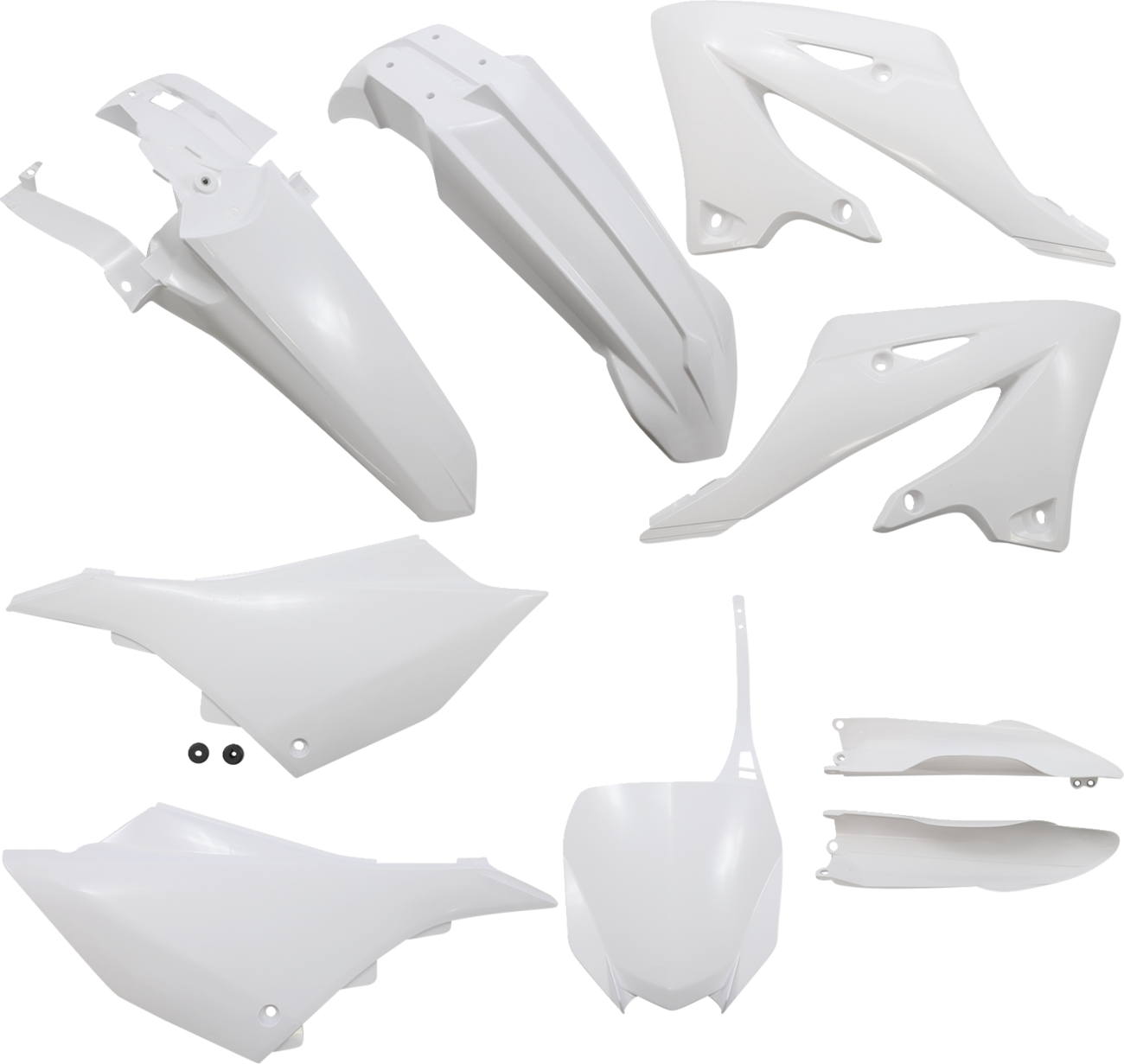 A white Acerbis full replacement body kit for Yamaha YZ 125/250 2022 motocross motorcycle, displayed on a plain background.