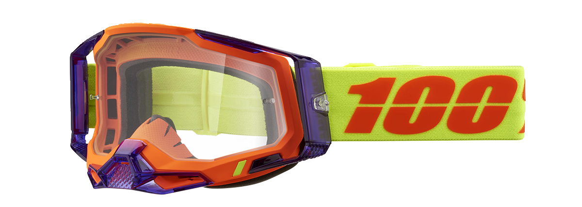 100% Racecraft 2 Goggles - Panam - Clear 50009-00021 - Howling Moto