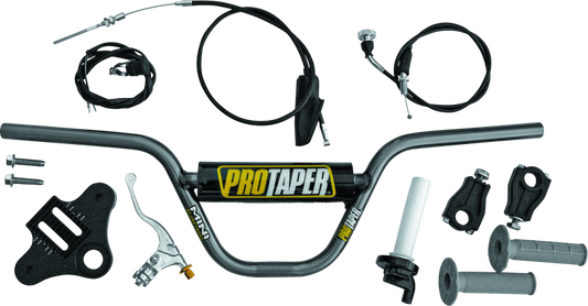 ProTaper Honda XR/CRF50 pitbike handlebar kit with grips and controls, designed for all models, by Bill's Exhausts.