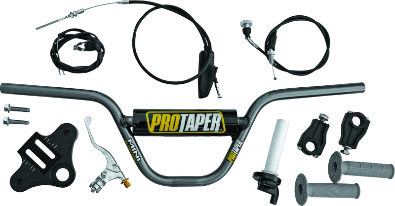 ProTaper Honda XR/CRF50 pitbike handlebar kit with grips and controls, designed for all models, by Bill's Exhausts.