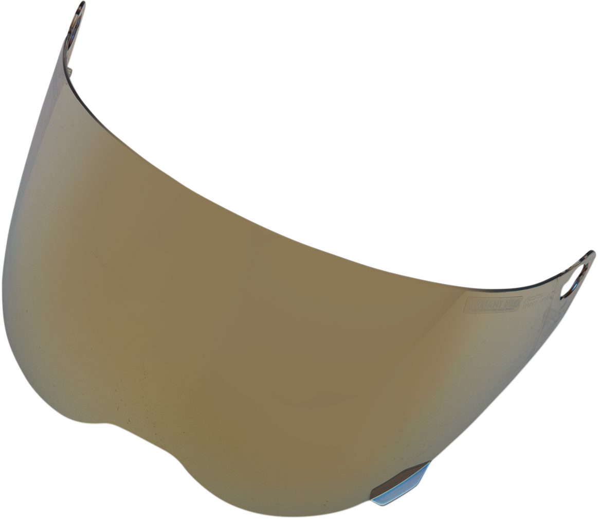 ICON Precision Optics™ Shield for Variant Pro™ Helmets in RST Dark Gold, clear visor with tinted gold finish and secure attachment system.