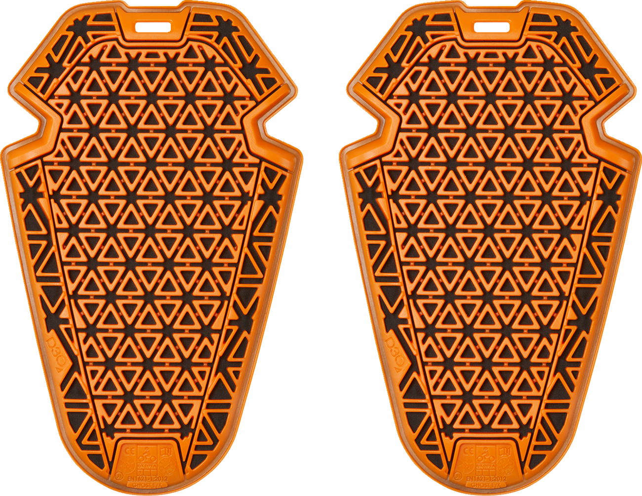 ICON D3O Ghost Level 2 impact protectors for elbows and knees, featuring black guards with D3O padding and adjustable straps.