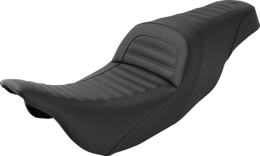SADDLEMEN Slim Roll & Pleat Seat - Black - '08-'23 FL 808-07B-161 - Howling Moto