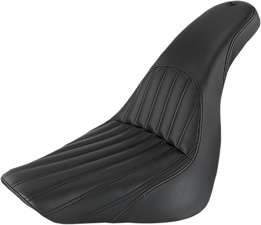 Black SADDLEMEN Profiler seat for motorcycles, smooth finish, designed for FLFB/S models, by Bill's Exhausts.