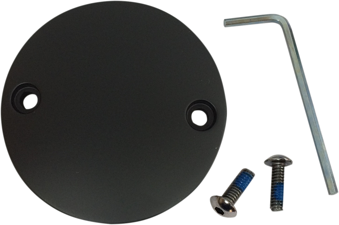DRAG SPECIALTIES flat black points cover for M8 motorcycle models, part I30-0223SB, shown in close-up.