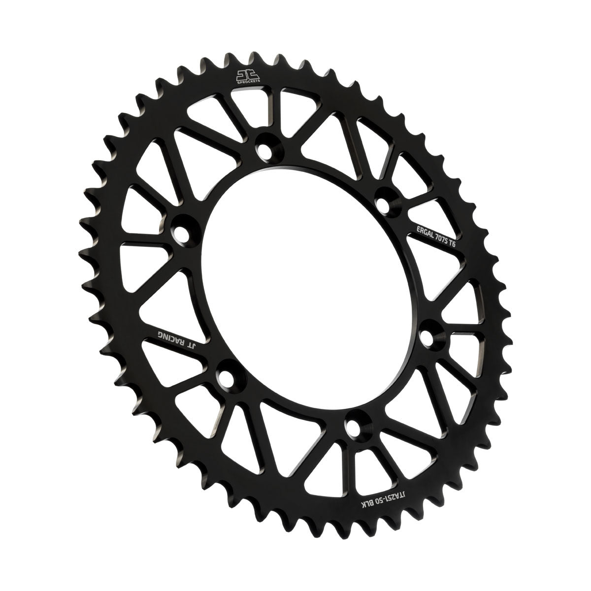 JT, JT RaceLite Rear 50-Tooth Aluminum Sprocket for 520 Chain - Black by JT (Part JTA251.50BLK)