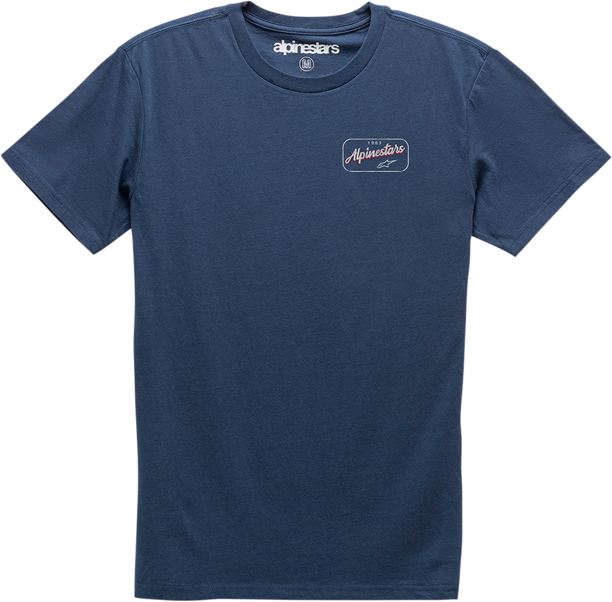 Alpinestars Turnpike Premium T-Shirt in navy, large size, featuring brand logo on the front, made from comfortable fabric.