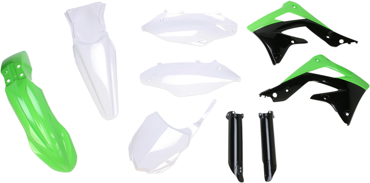 ACERBIS Full Replacement Body Kit - OEM '13 White/Black/Green 2314203914 - Howling Moto