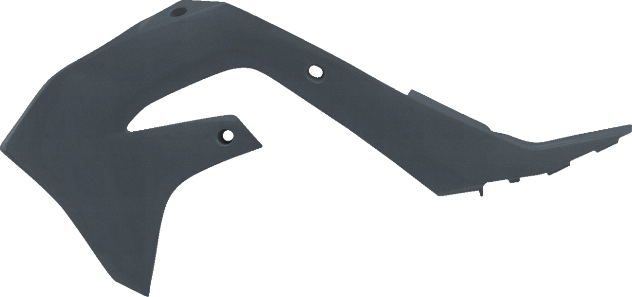 Gray metallic Acerbis radiator shrouds for motorcycle, designed for body protection and aesthetic enhancement.