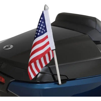 Chrome Show Flag Pole for Can-Am RT/F3, right side, with mounting hardware, designed for motorcycle flag display.