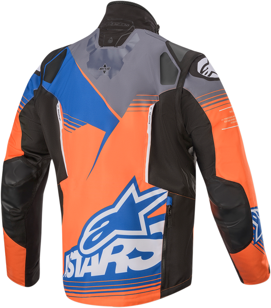 Alpinestars Venture jacket in orange, gray, and blue, medium size, lightweight outdoor jacket with sporty design.