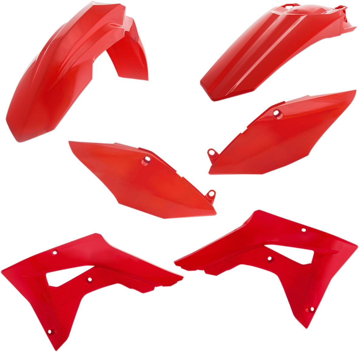 Acerbis CR Red Standard Replacement Body Kit for motocross bike, featuring red body panels and durable construction.