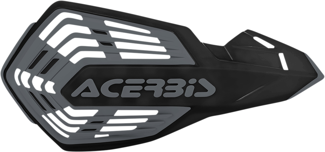A pair of ACERBIS X-Future black and gray motorcycle handguards with mounting brackets, designed for bike protection.
