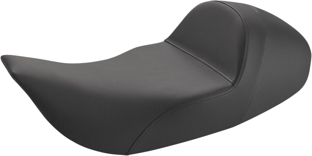 Bill's Exhausts SADDLEMEN Solo Seat 897-06-0040 for motorcycle, showing black leather seat with sleek design and stitching details.