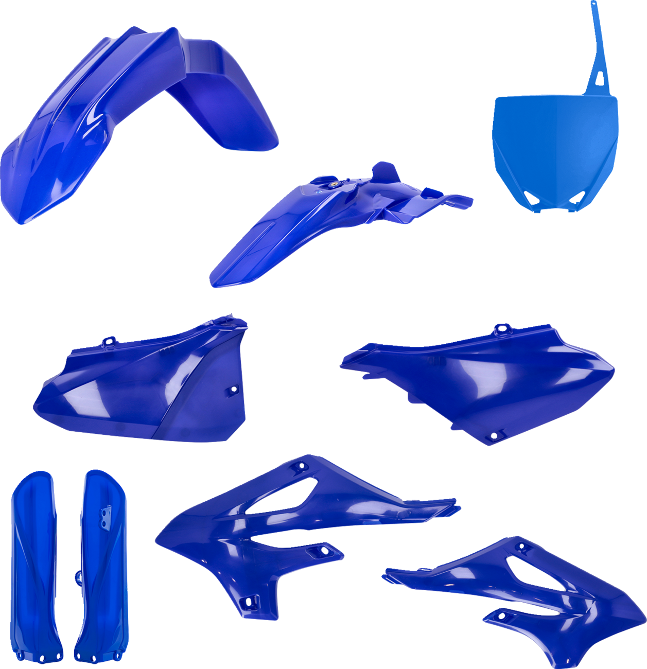 A blue Acerbis full replacement body kit for motorcycles, featuring sleek body panels designed for durability and style.