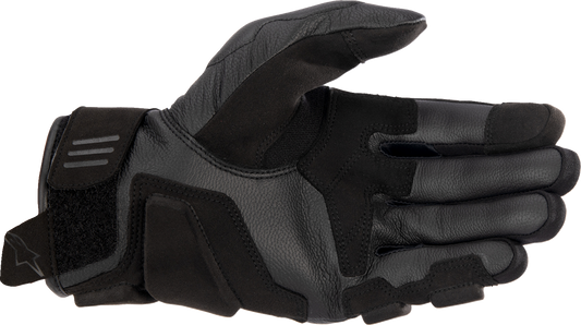Black Alpinestars Women Stella Phenom Gloves, large size, showing the sleek design and protective features of motorcycle gloves.