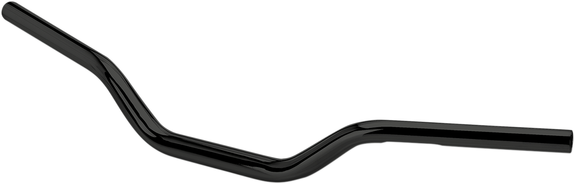Black BILTWELL Oversized Tracker Mid Handlebar for motorcycles, showing the sturdy metal construction and curved design.