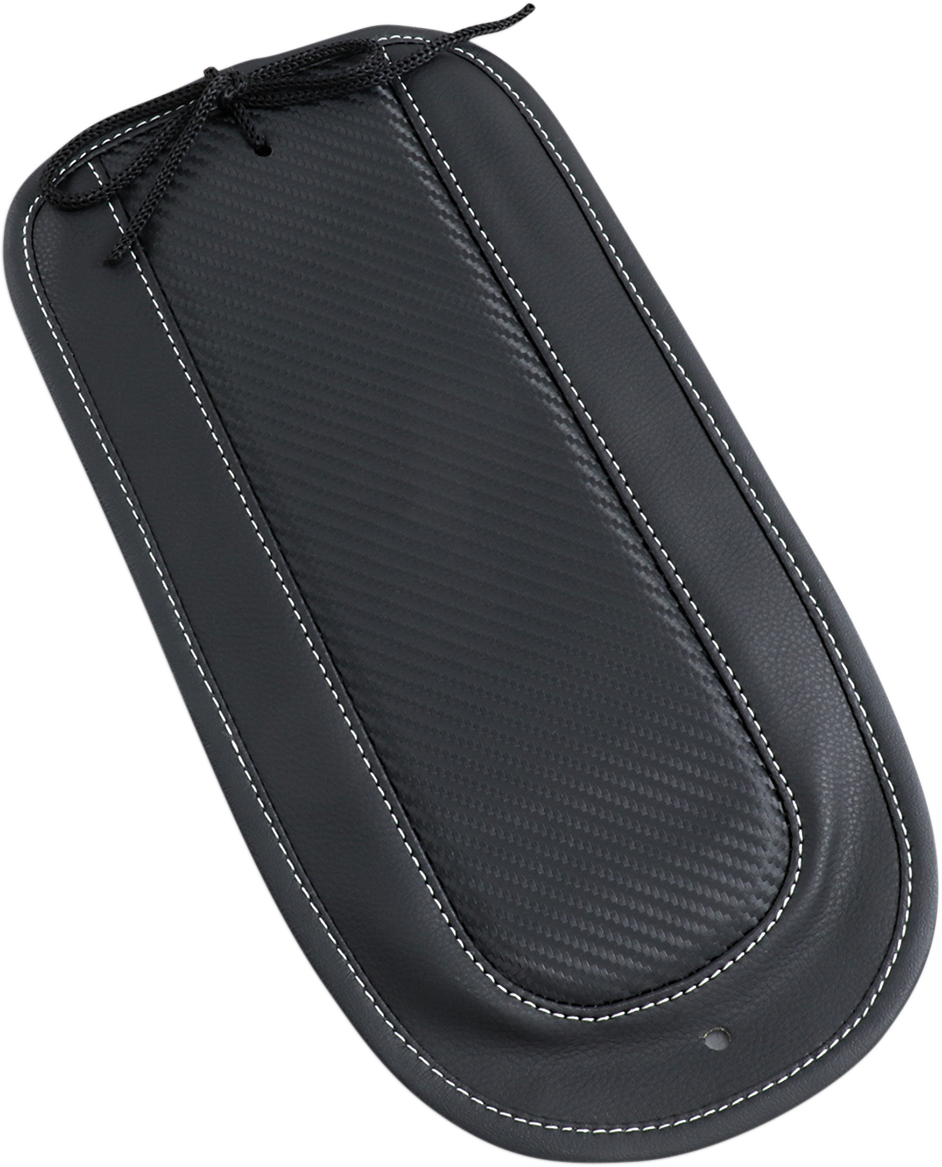 Bill's Exhausts SADDLEMEN Fender Chap for Dominator Solo Seat, motorcycle seat accessory with black leather finish.