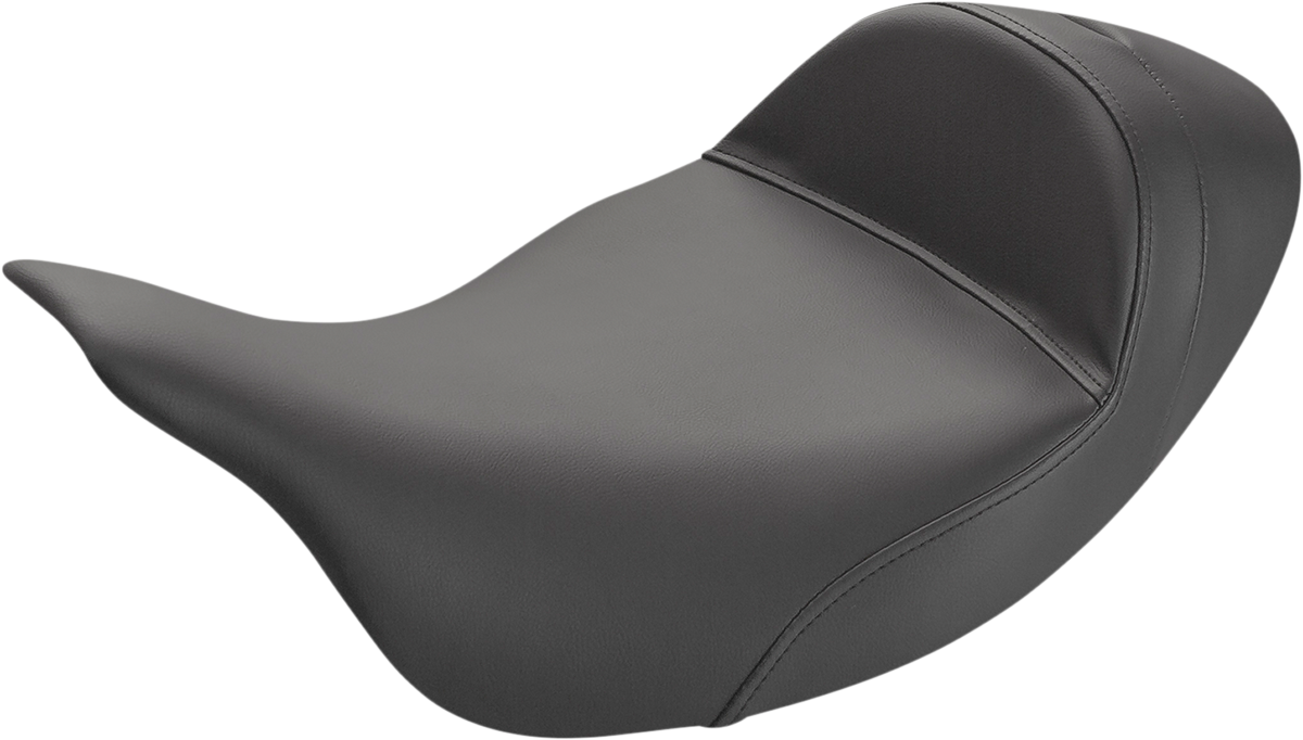 Bill's Exhausts SADDLEMEN Renegade Extended Solo Seat for FL motorcycles, plain black seat with durable padding and streamlined design