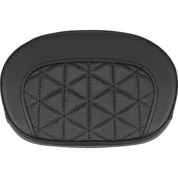 SADDLEMEN Sissy Bar Pad with tri-gripper design, black motorcycle accessory mounted on a sissy bar for comfort and style