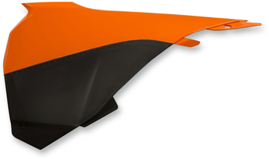 Acerbis OEM orange and black airbox cover for motorcycle, body part with Acerbis branding and textured finish.