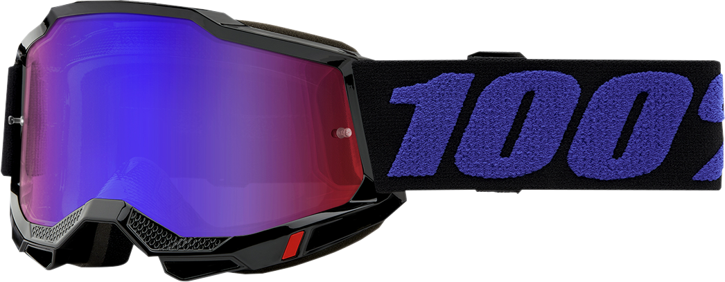 Bill's Exhausts Youth Accuri 2 Goggles in red and blue mirror with adjustable strap, designed for comfortable fit and clear vision.