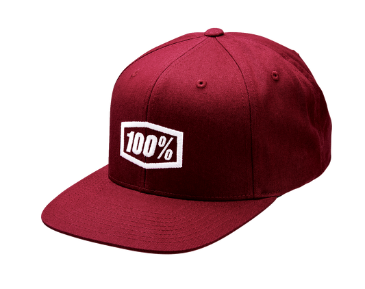 100% Icon Snapback Hat - Burgundy - One Size 20044-00001 - Howling Moto