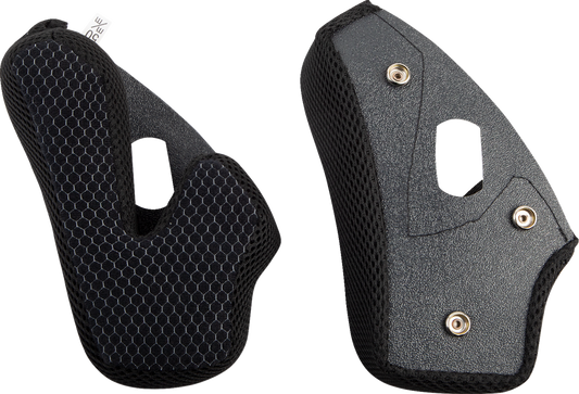 Black AFX FX-37X Cheek Pads in XS size, designed for motorcycle helmets, with visible padding and secure fit features.