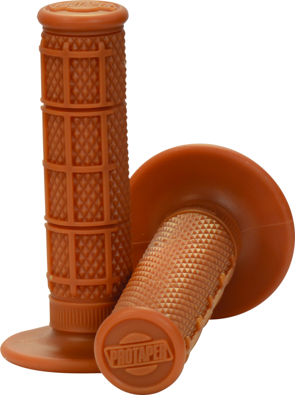 ProTaper 1/3 Waffle Grips in gum color, bicycle handlebar grips by Bill's Exhausts, with textured waffle pattern for secure grip.