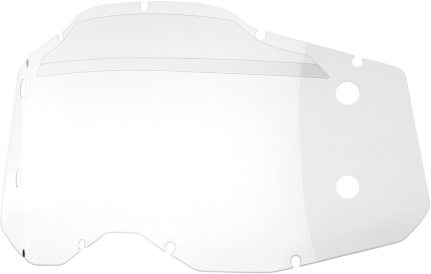 Clear forecast lens for Accuri 2, Racecraft 2, and Strata 2 goggles by Bill's Exhausts, showing a transparent protective view.