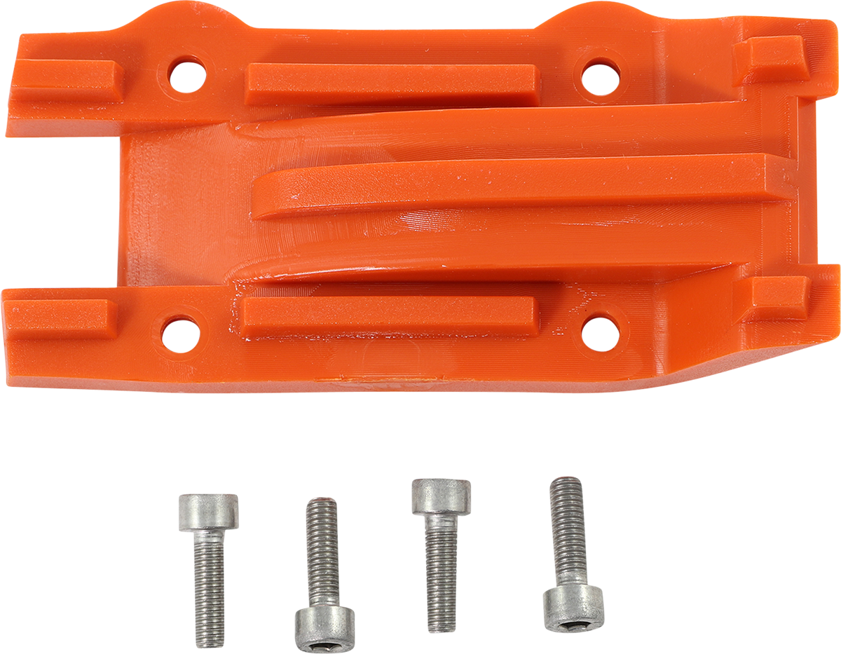 Orange ACERBIS chain guide replacement insert for KTM motorcycles, designed to fit Bill's Exhausts body components.