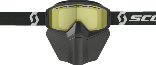 SCOTT Primal Safari Facemask Snow Goggle - Black/White - Yellow 278608-1007029 - Howling Moto