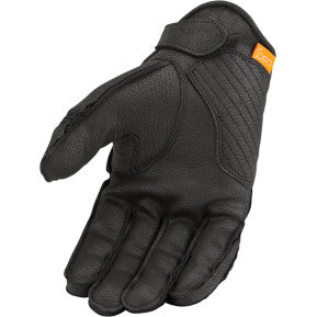 Black ICON OUTDRIVE gloves in 3XL size, made by Bill's Exhausts, featuring durable material and a snug fit for outdoor activities.