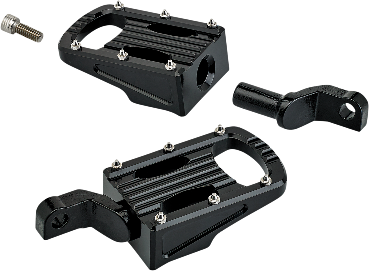 BILTWELL Punisher footpeg in black, motorcycle step made of durable 7005 aluminum alloy, designed for Bill's Exhausts body accessories.