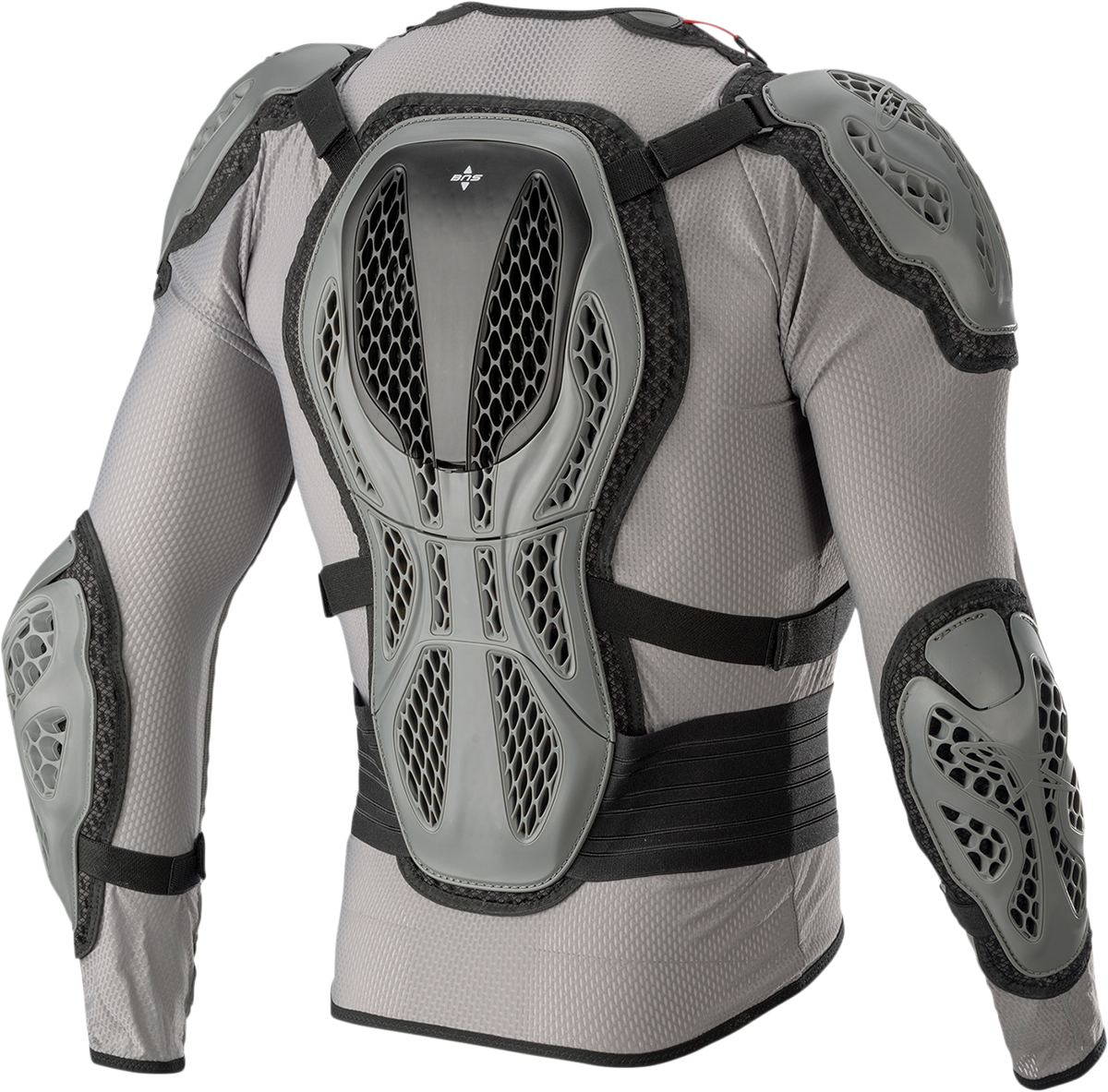 Alpinestars Bionic Action Jacket in gray and yellow, medium size, featuring protective armor and adjustable straps.