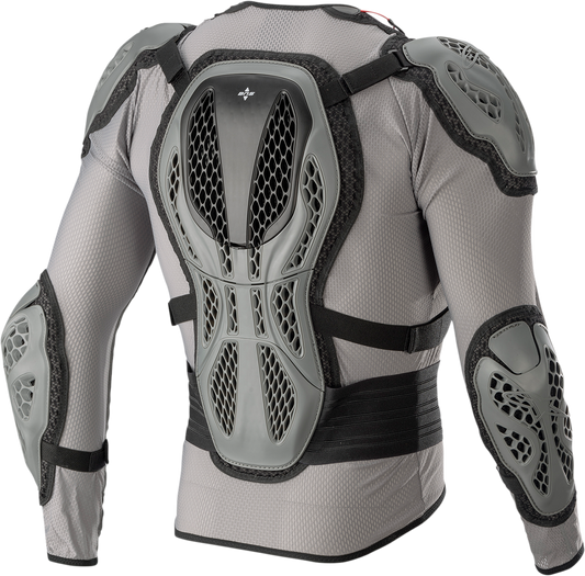 Alpinestars Bionic Action Jacket in gray and yellow, medium size, featuring protective armor and adjustable straps.