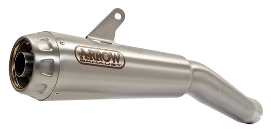 Titanium Arrow Pro-Race Slip-on exhaust for Kawasaki ZX-6R 2009-2026, displayed on a black background, showcasing sleek design.