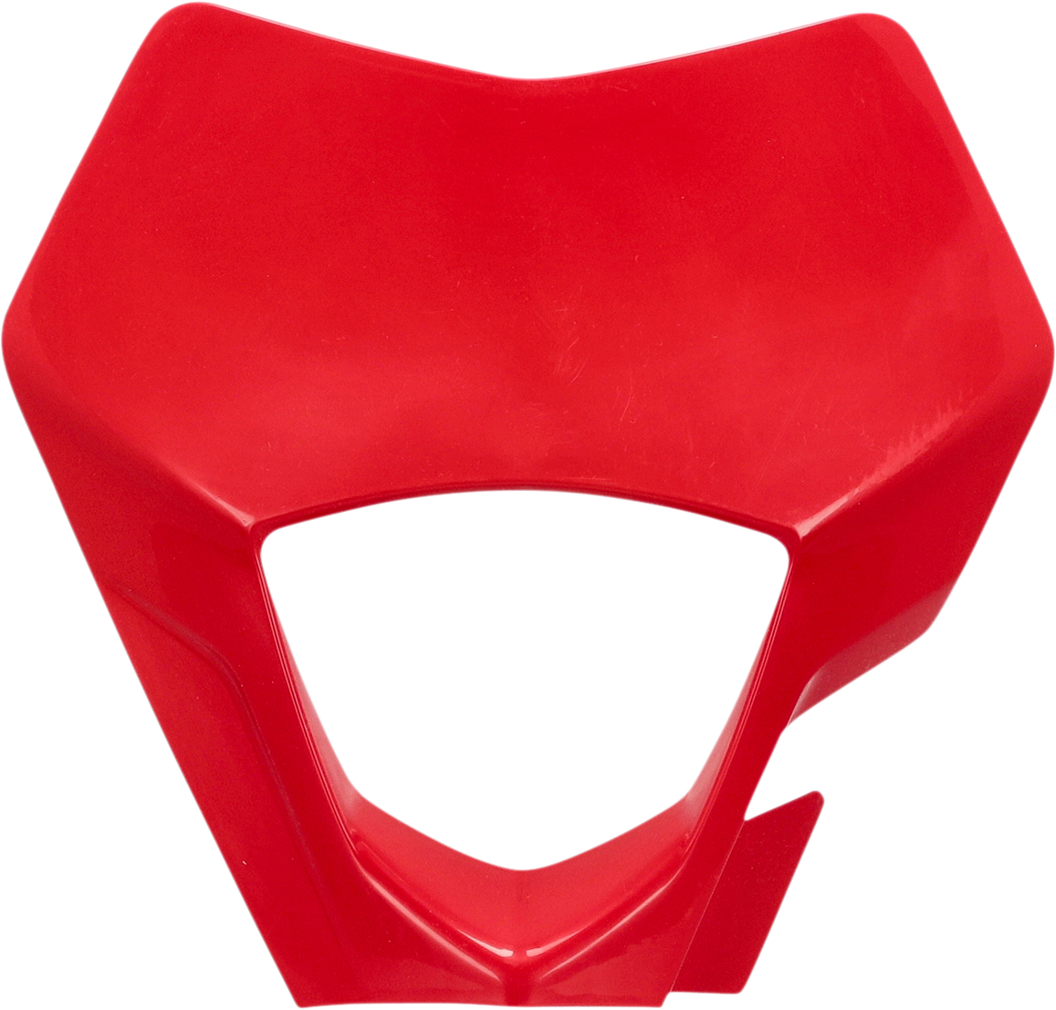 Red ACERBIS headlight mask for Gas Gas motorcycles, designed as a durable body protective accessory.