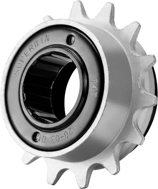 Hycline 12T/14T single speed bike freewheel for bicycles, showing metal cogs and gear teeth in a close-up shot.