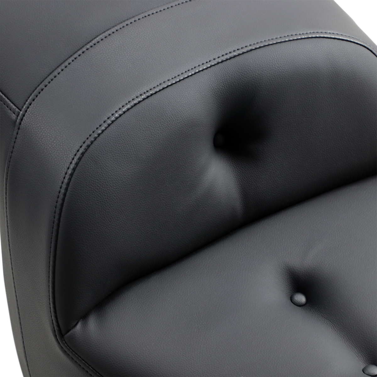 Black SADDLEMEN Roadsofa seat with pillow top, motorcycle seat without backrest, designed for comfort and durability.