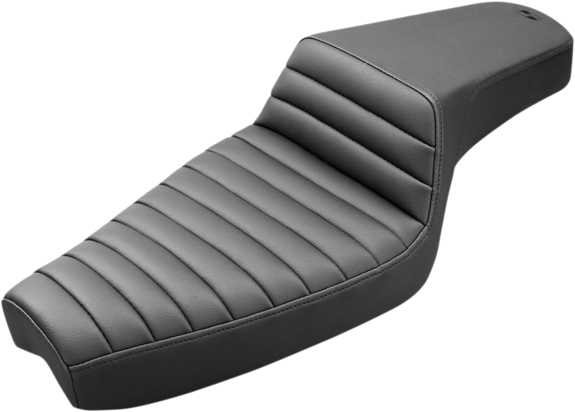 Black SADDLEMEN Step-Up Seat with front tuck-n-roll design for XL motorcycles, featuring a comfortable, stylish seat by Bill's Exhausts.