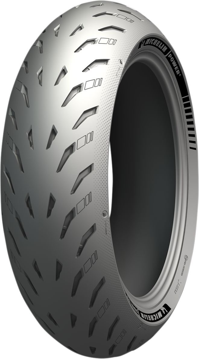 Michelin Power 5 rear motorcycle tire 200/55ZR17 with 78W speed rating, designed for sportbikes, showing tread pattern and sidewall details.