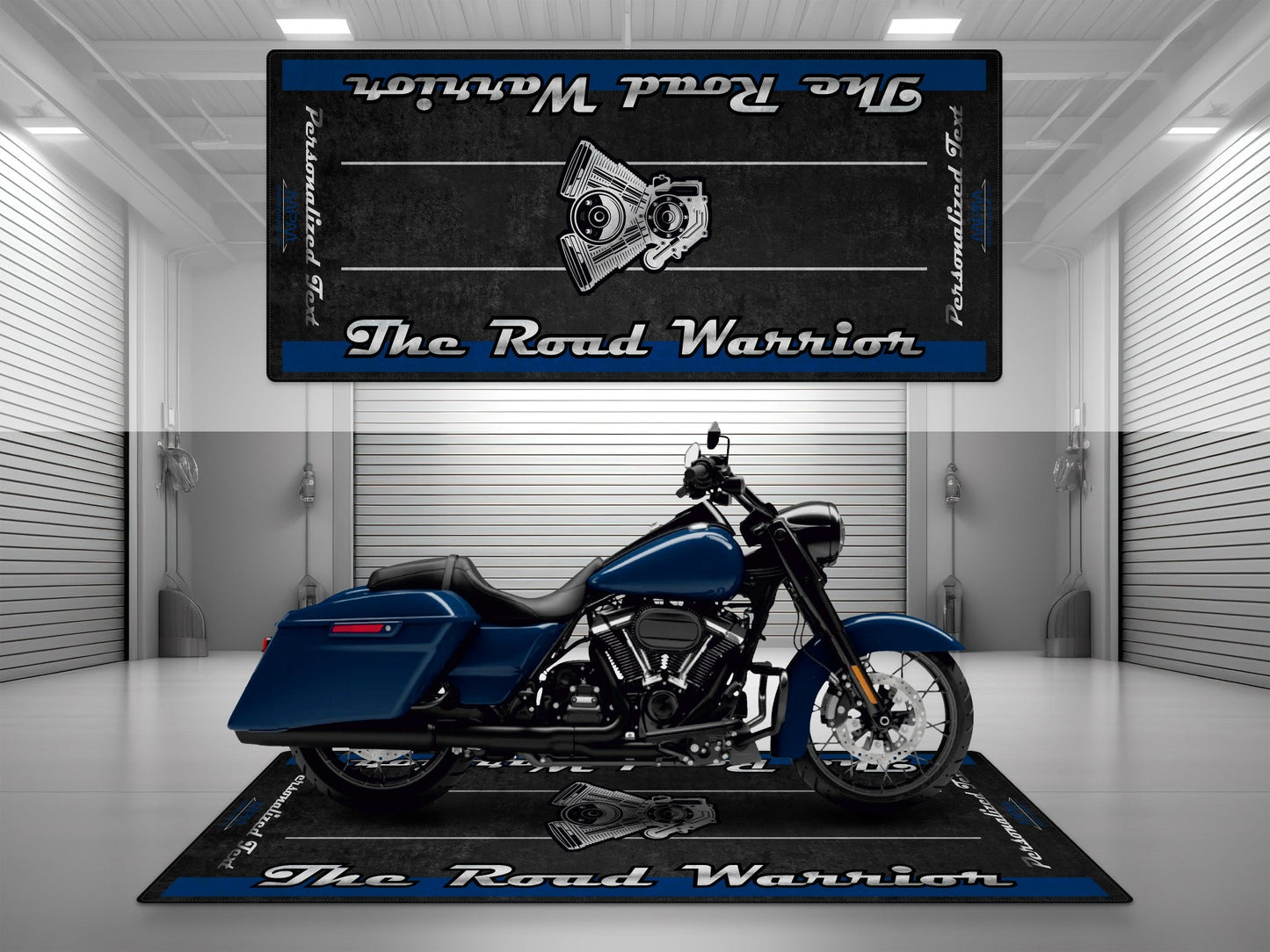Motorcycle Mat for Touring Motorcycle "The Road Warrior" - MM7344 - Howling Moto