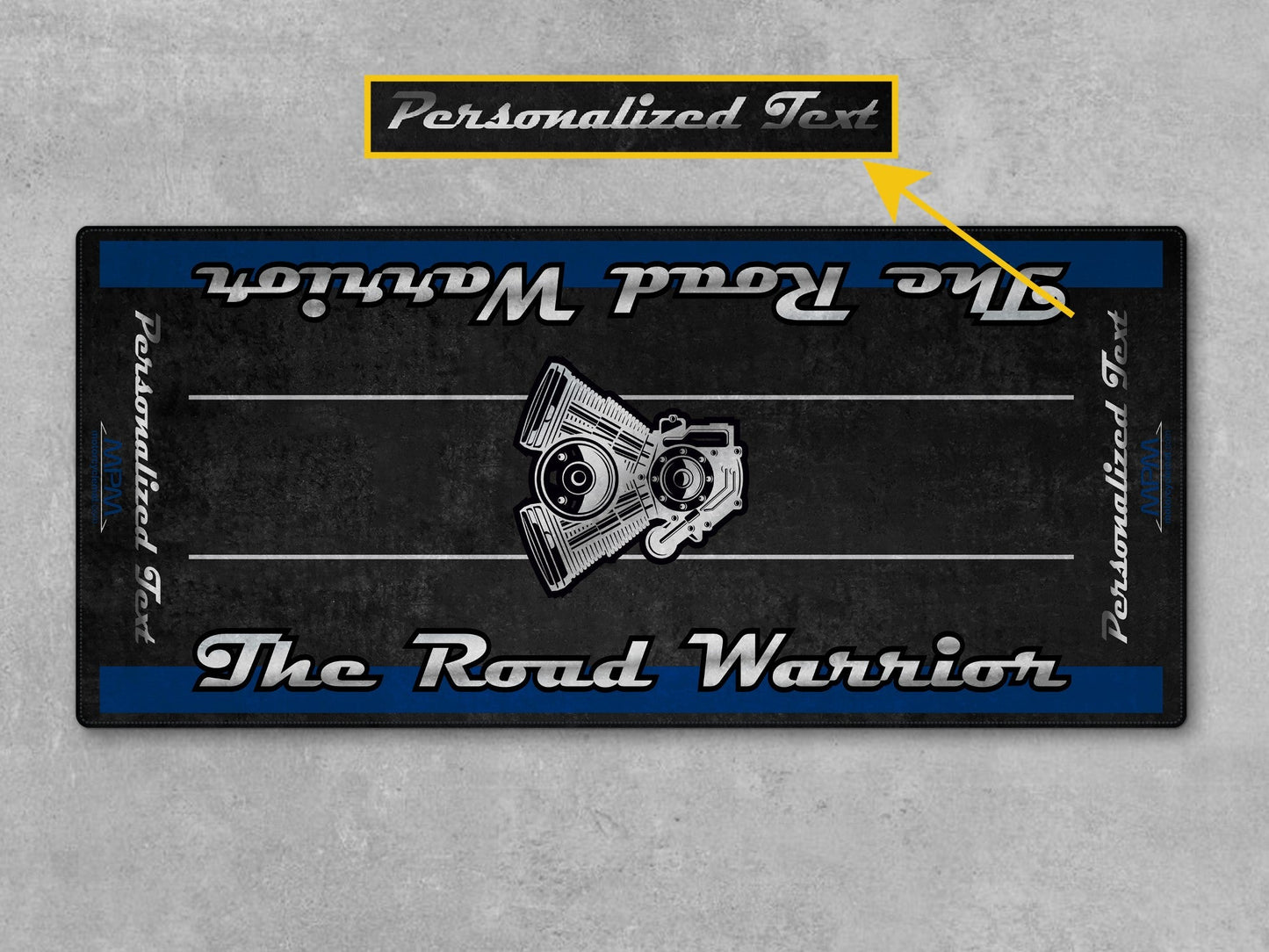 Motorcycle Mat for Touring Motorcycle "The Road Warrior" - MM7344 - Howling Moto