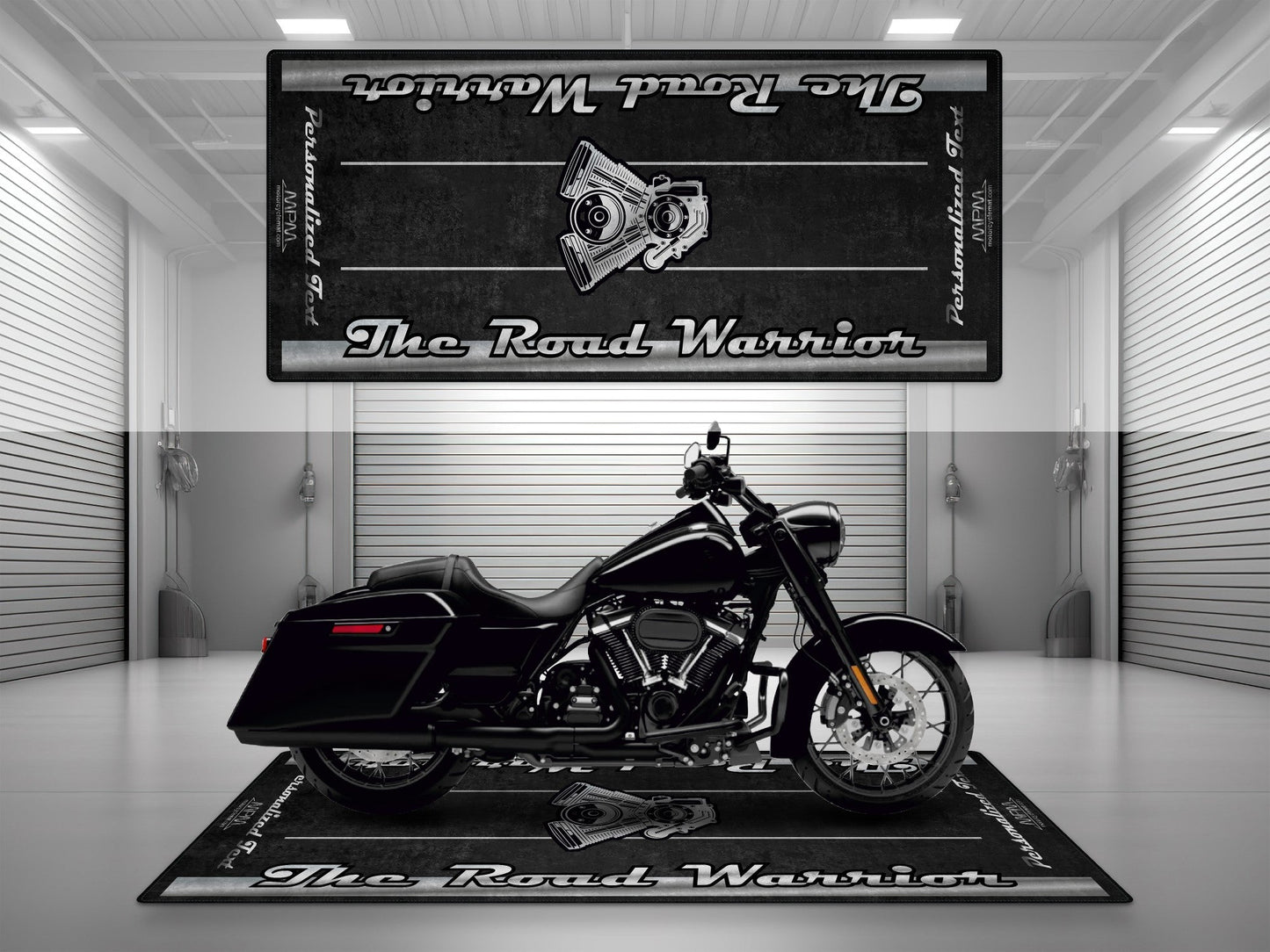 Motorcycle Mat for Touring Motorcycle "The Road Warrior" - MM7344 - Howling Moto