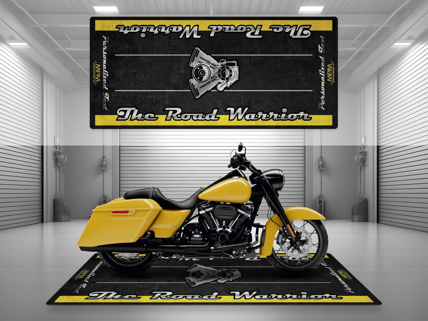 Motorcycle Mat for Touring Motorcycle "The Road Warrior" - MM7344 - Howling Moto