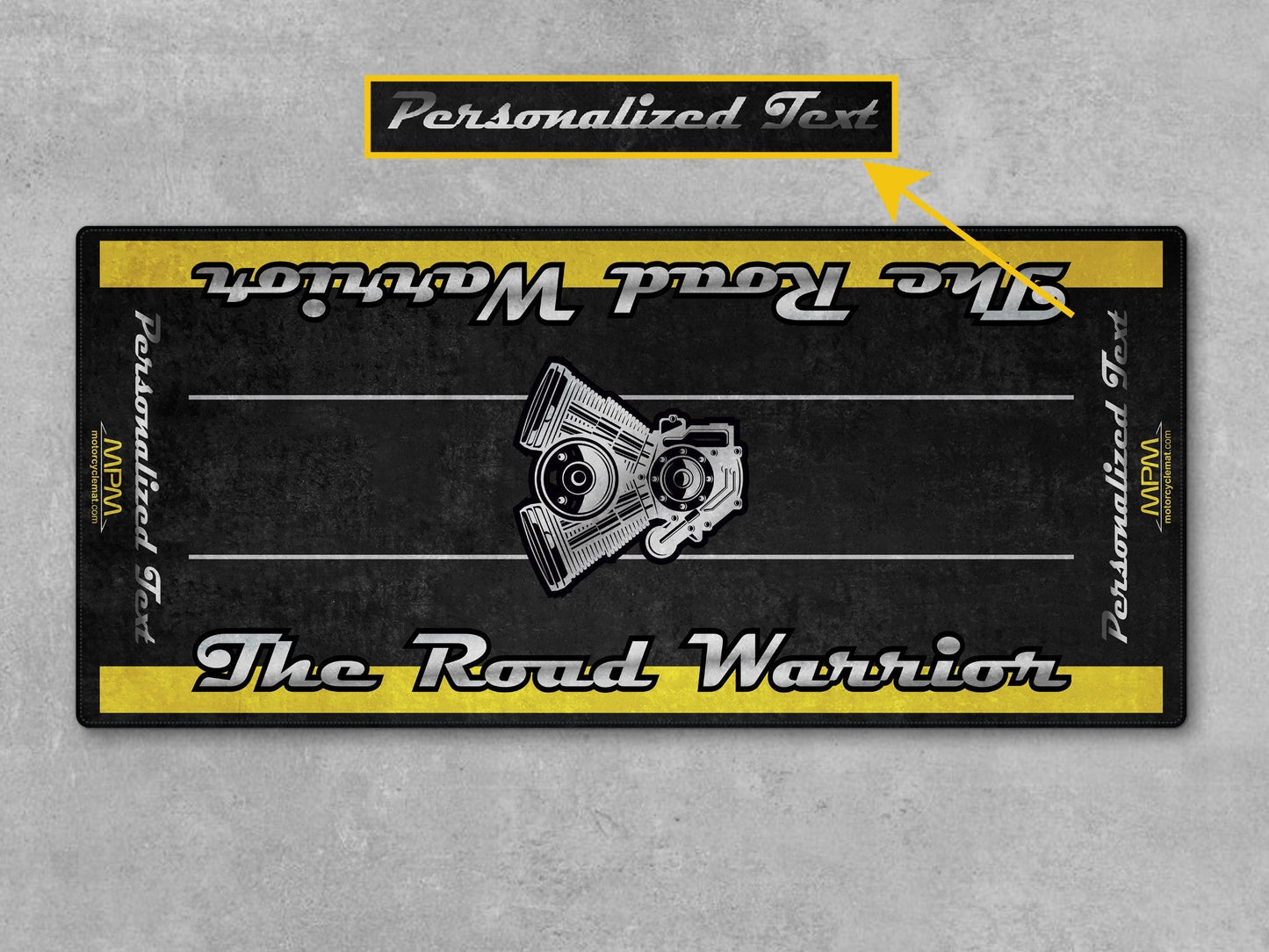 Motorcycle Mat for Touring Motorcycle "The Road Warrior" - MM7344 - Howling Moto